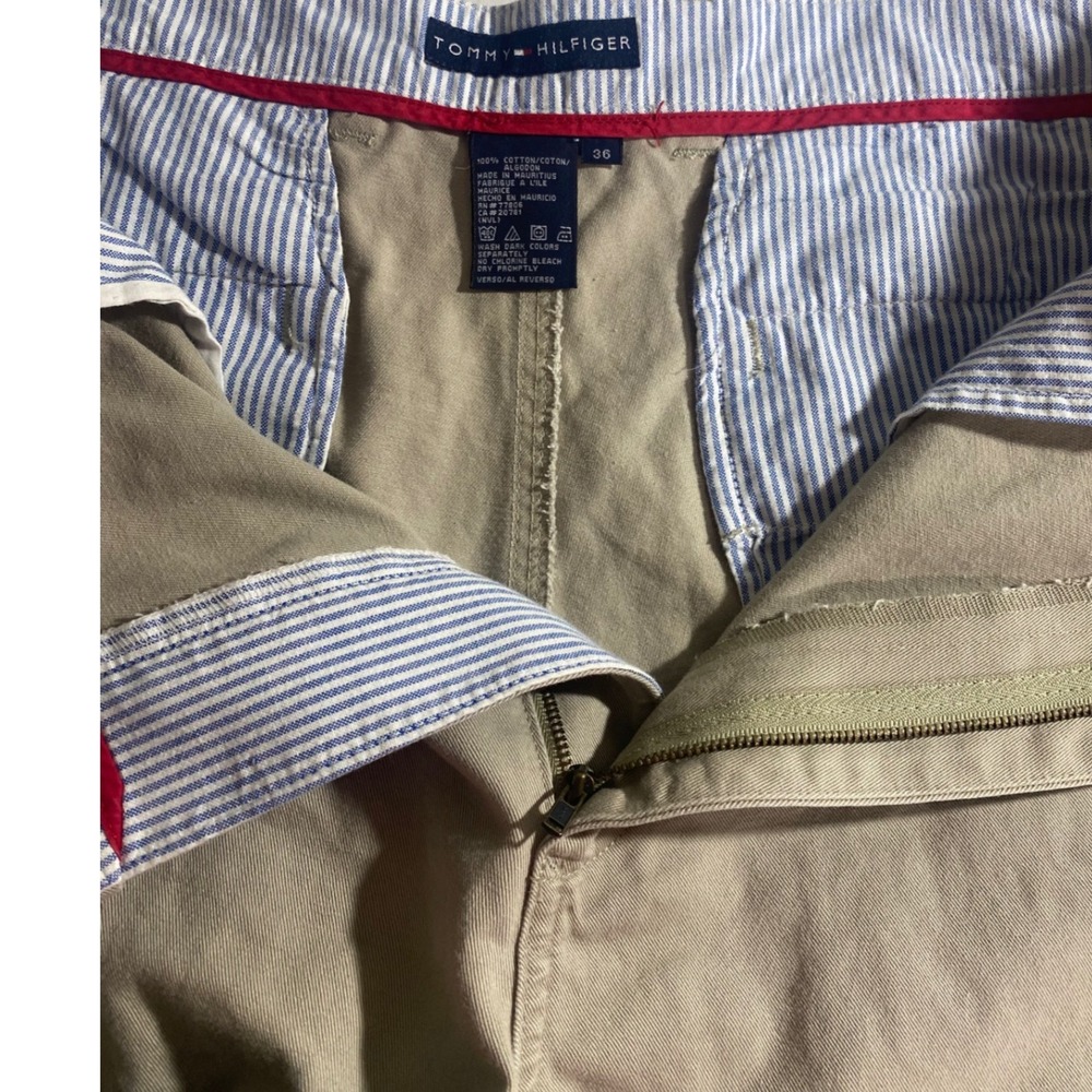 Tommy Hilfiger Cargo Shorts Mens 36 Tan Excellent Cotton Twill Casual Classic - Picture 9 of 10
